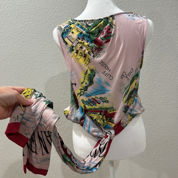 Tiny women’s colorful decorative muscle tee shirt tie back size extra small - Picture 5 of 7